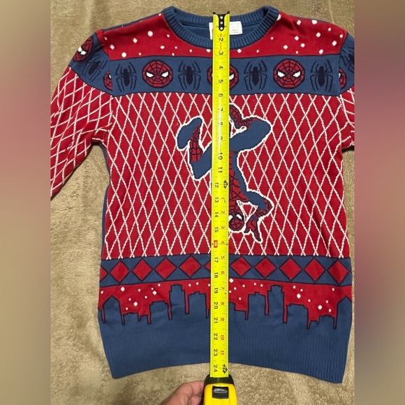 Spiderman Marvel Crewneck Christmas Sweater LG - Picture 7 of 8
